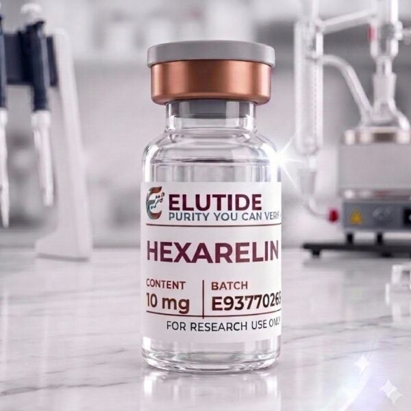 Elutide Hexarelin 10mg lyophilized research peptide vial