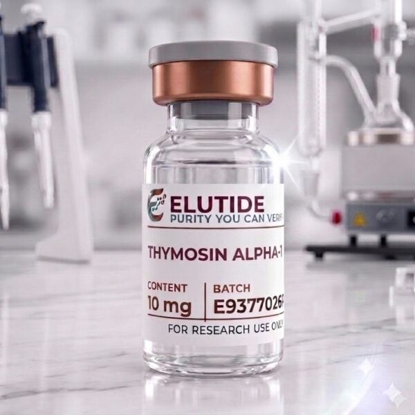 Elutide Thymosin Alpha-1 10mg lyophilized research peptide vial